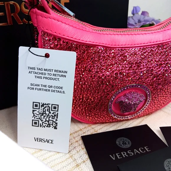 GIVEAWAY ✨️ 🎁 💖 NWT VERSACE PINK CRYSTALS BAG ✨️ - Picture 9 of 15